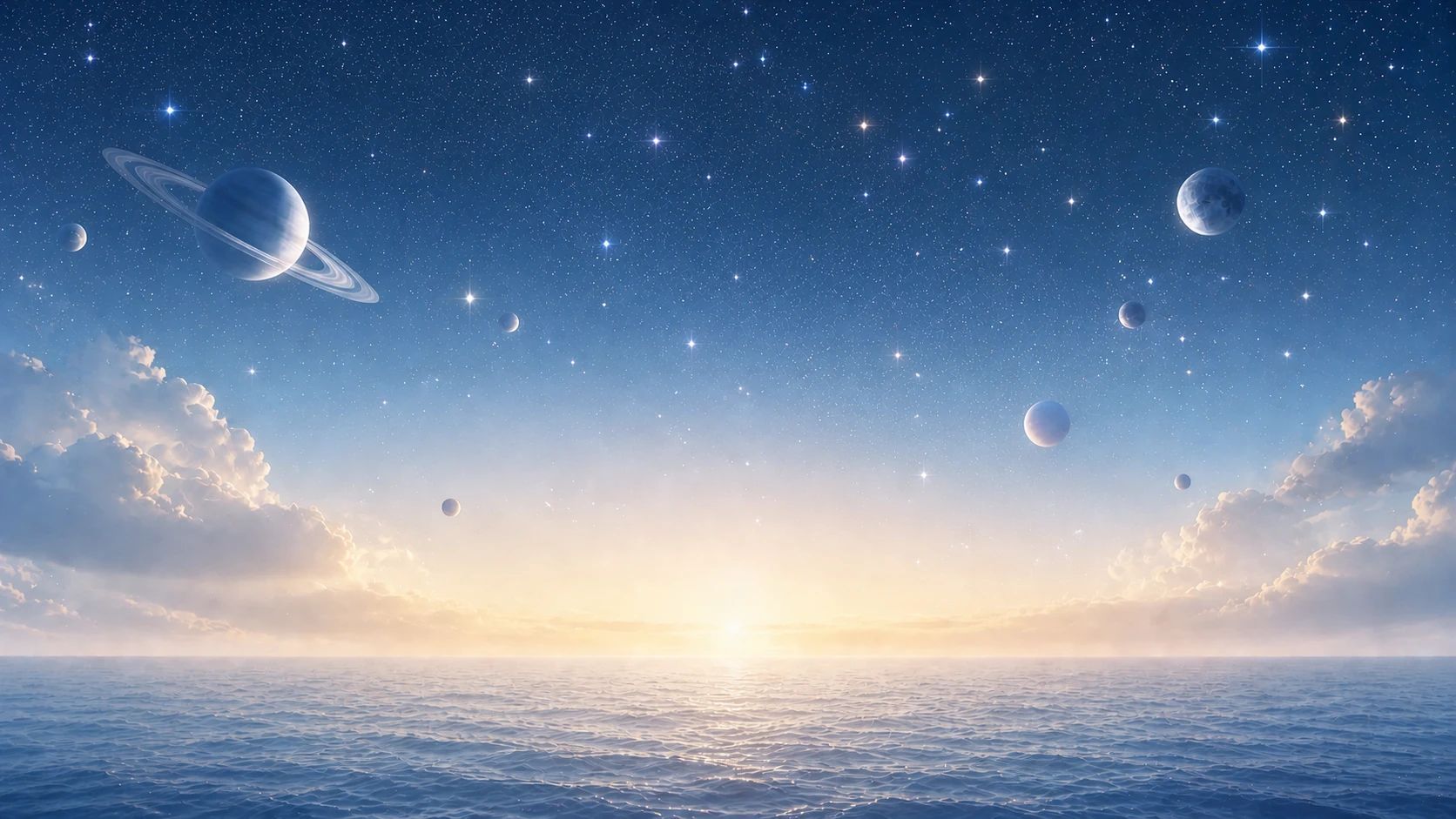 海天相接的浩瀚星辰与宇宙星球